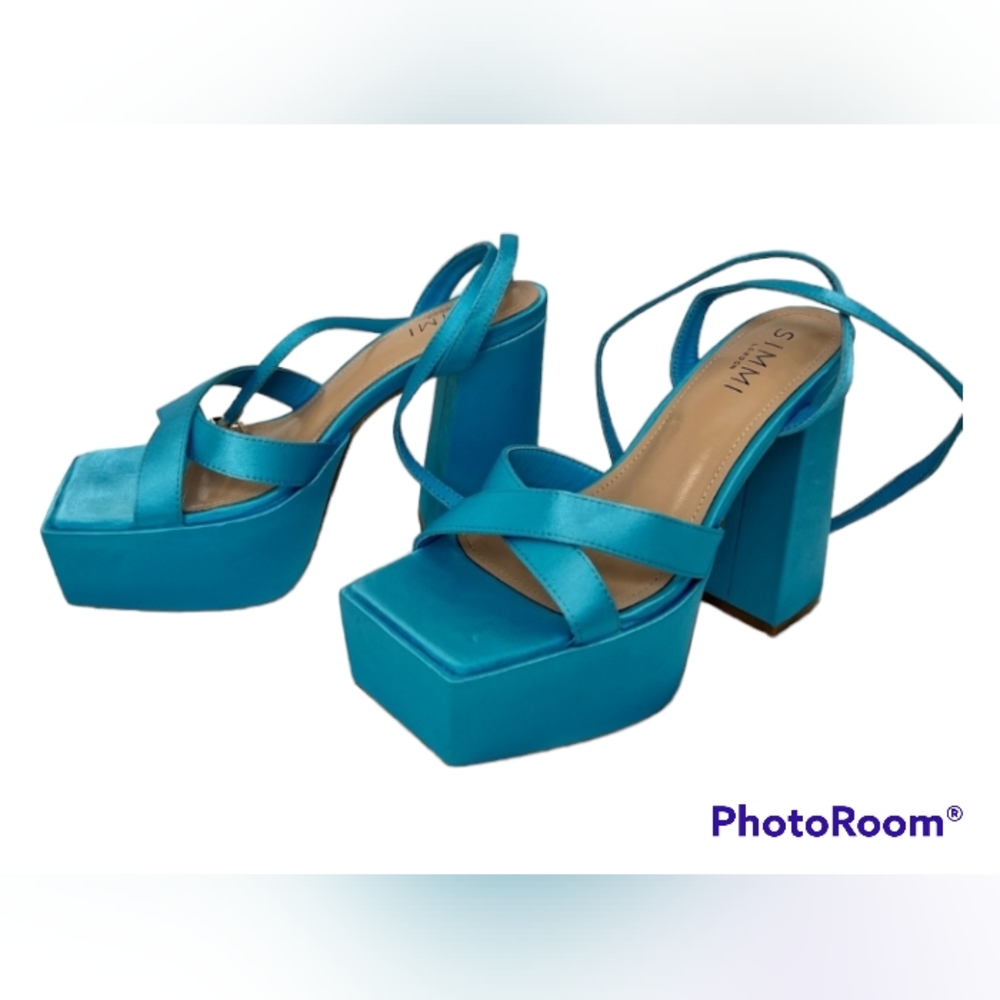 Simmi Divine Turquoise Blue Platform Heel Nwot Size Us 7 View 2